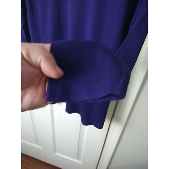 St. Johns Bay Woman M Classic Mock Purple Turtleneck Long Sleeve Layer Casual - Picture 7 of 8